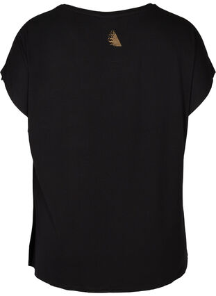 T-paita treeniin printillä rinnassa, Black, Packshot image number 1