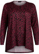 Leopardikuvioinen pusero pitk&auml;ll&auml; hihalla, Tumma Bordeaux, Packshot image number 0