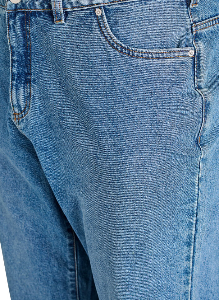 Mille Mom Fit -farkut korkealla vy&ouml;t&auml;r&ouml;ll&auml;, Sininen, Packshot image number 2