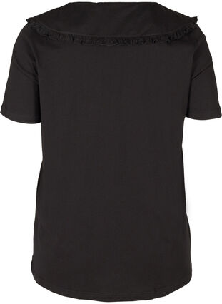 Lyhythihainen t-paita kauluksella , Black, Packshot image number 1