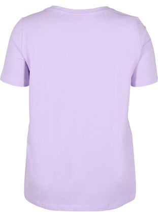 Lyhythihainen puuvillainen t-paita painatuksella,  Lavender LAMOUR, Packshot image number 1