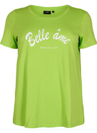 Puuvillainen t-paita printillä, Lime Green w. Bella