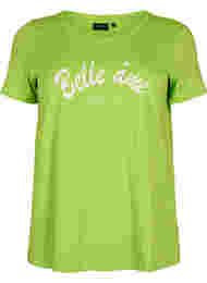 Puuvillainen t-paita printillä, Lime Green w. Bella