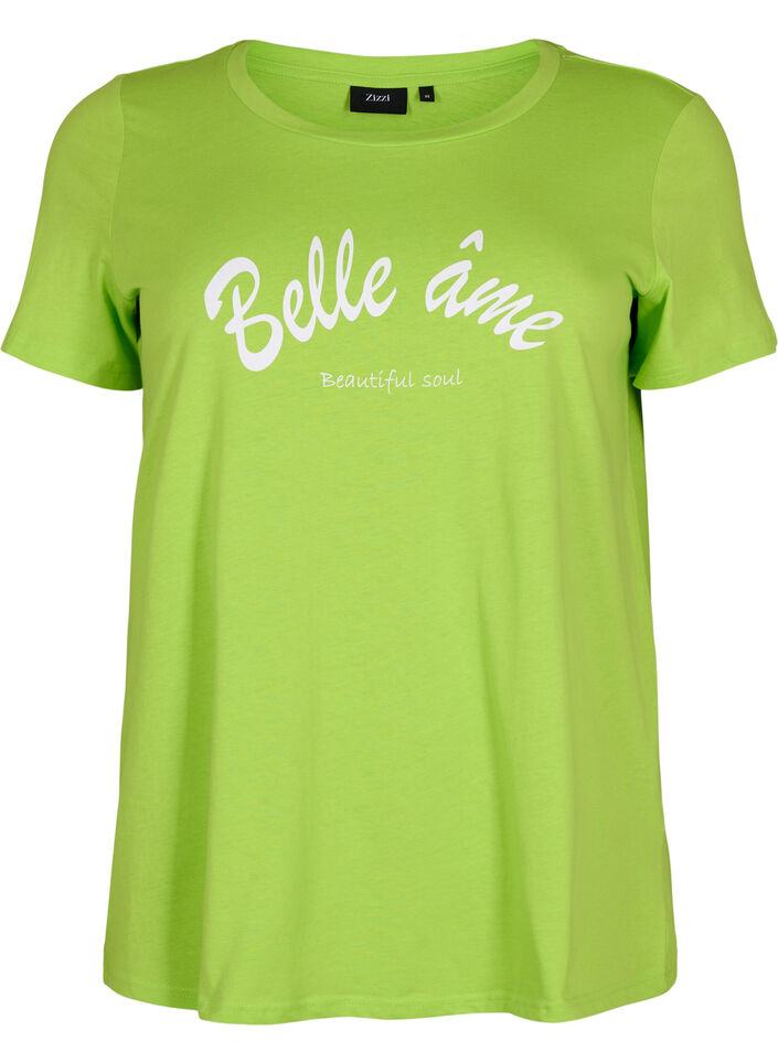 Puuvillainen t-paita printillä, Lime Green w. Bella, Packshot image number 0