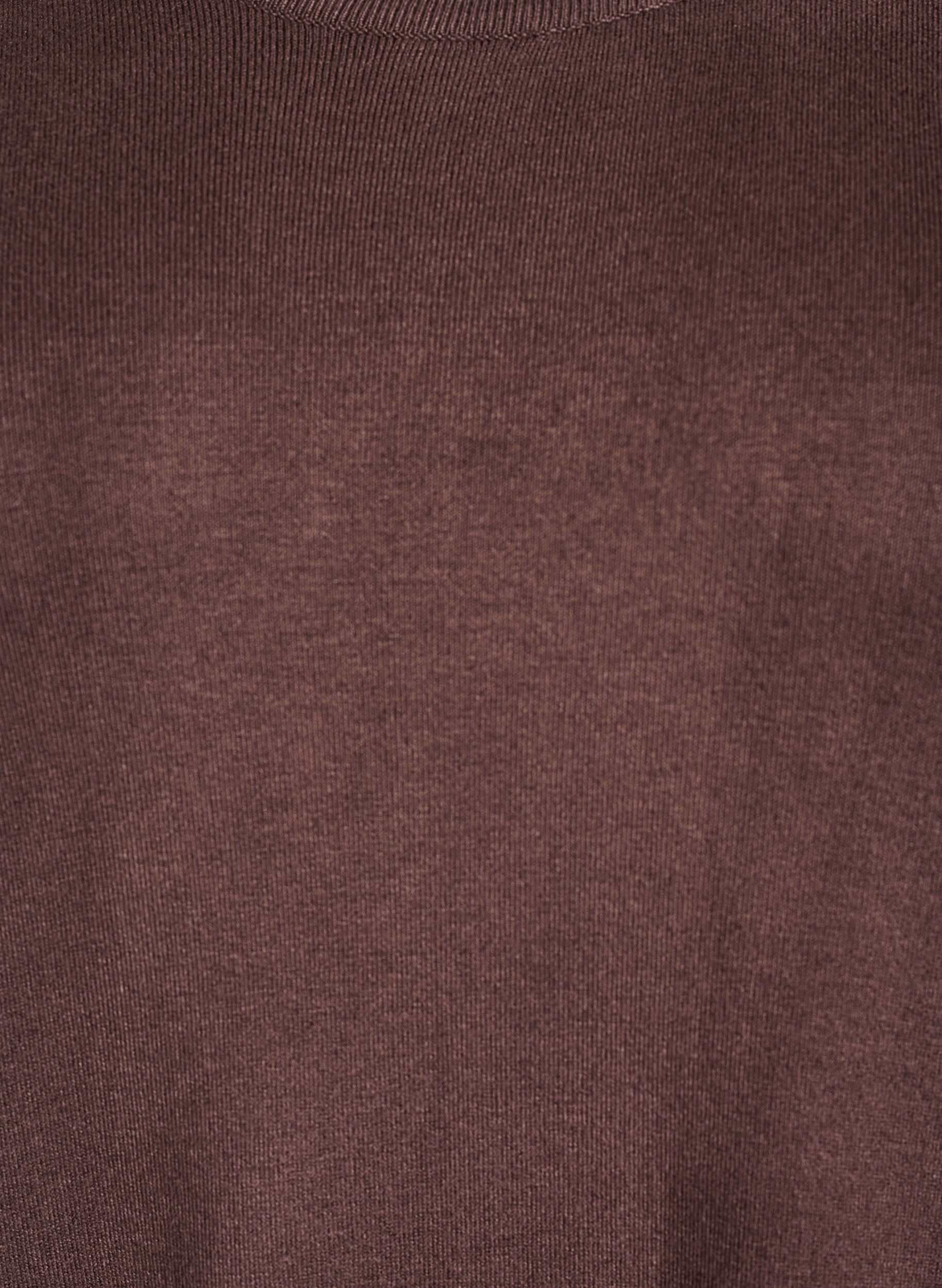 Zizzi Polvimittainen neulemekko lyhyill&auml; hihoilla, Ruskea, Packshot image number 2