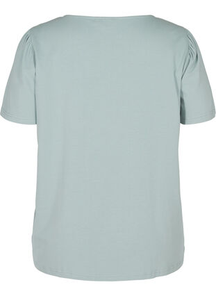 Lyhythihainen t-paita pitsillä, Silver Blue, Packshot image number 1