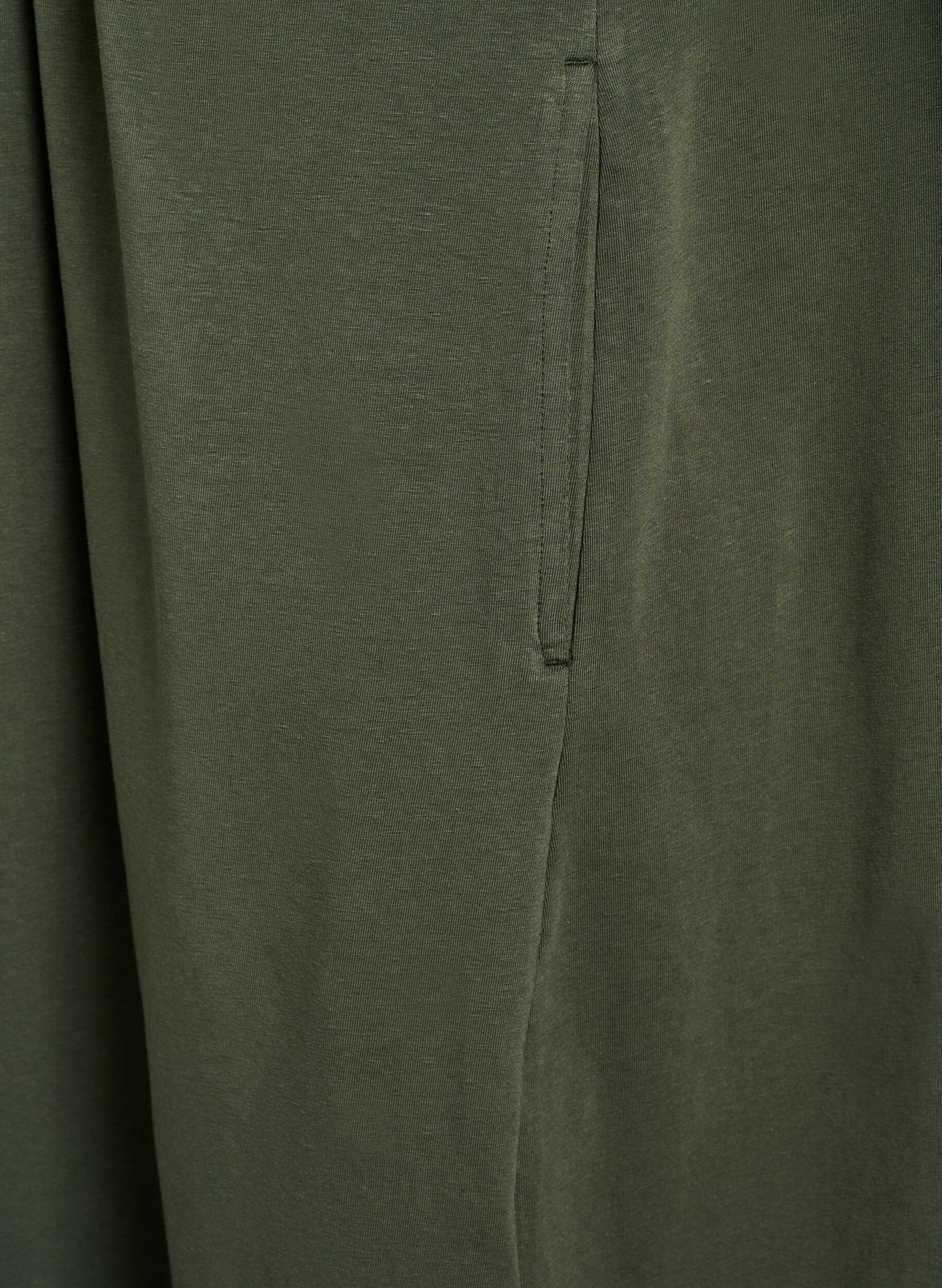 Zizzi Lyhythihainen midimekko puuvillaa, Vihre&auml;, Packshot image number 4