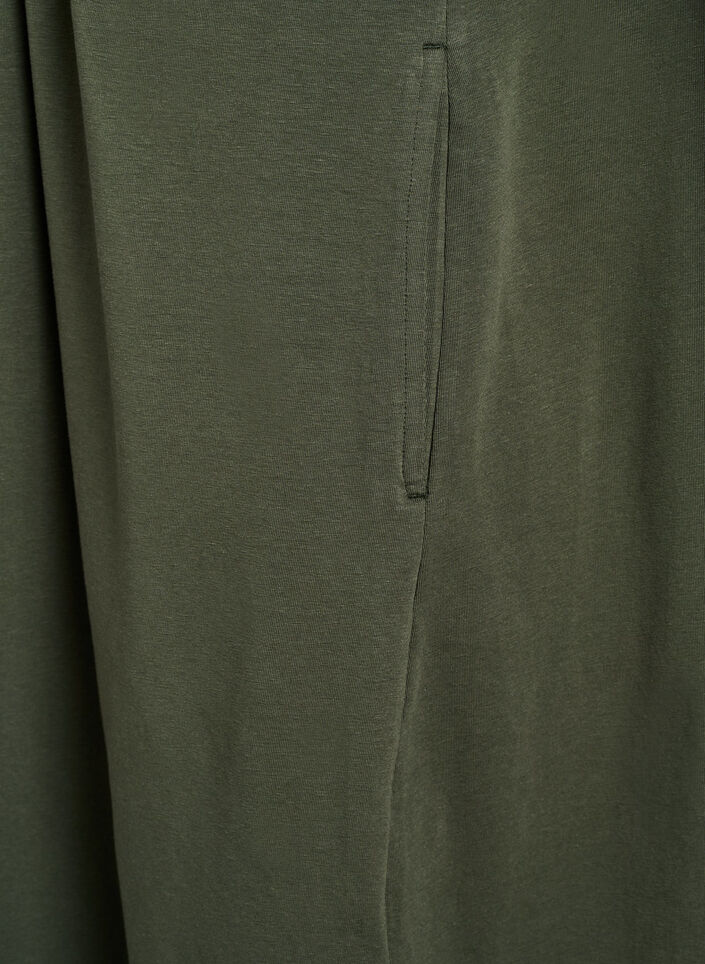 Lyhythihainen midimekko puuvillaa, Vihreä, Packshot image number 4