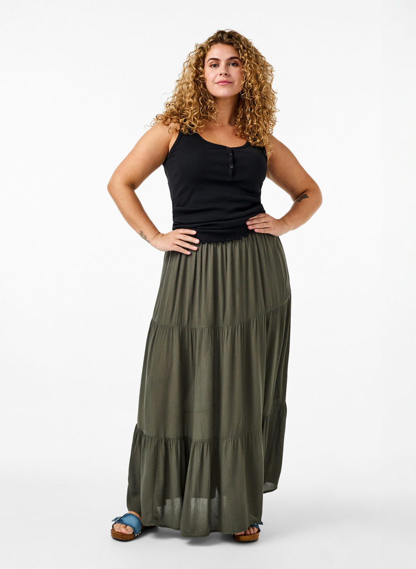 Ribattu toppi napeilla, Black, Model image number 1