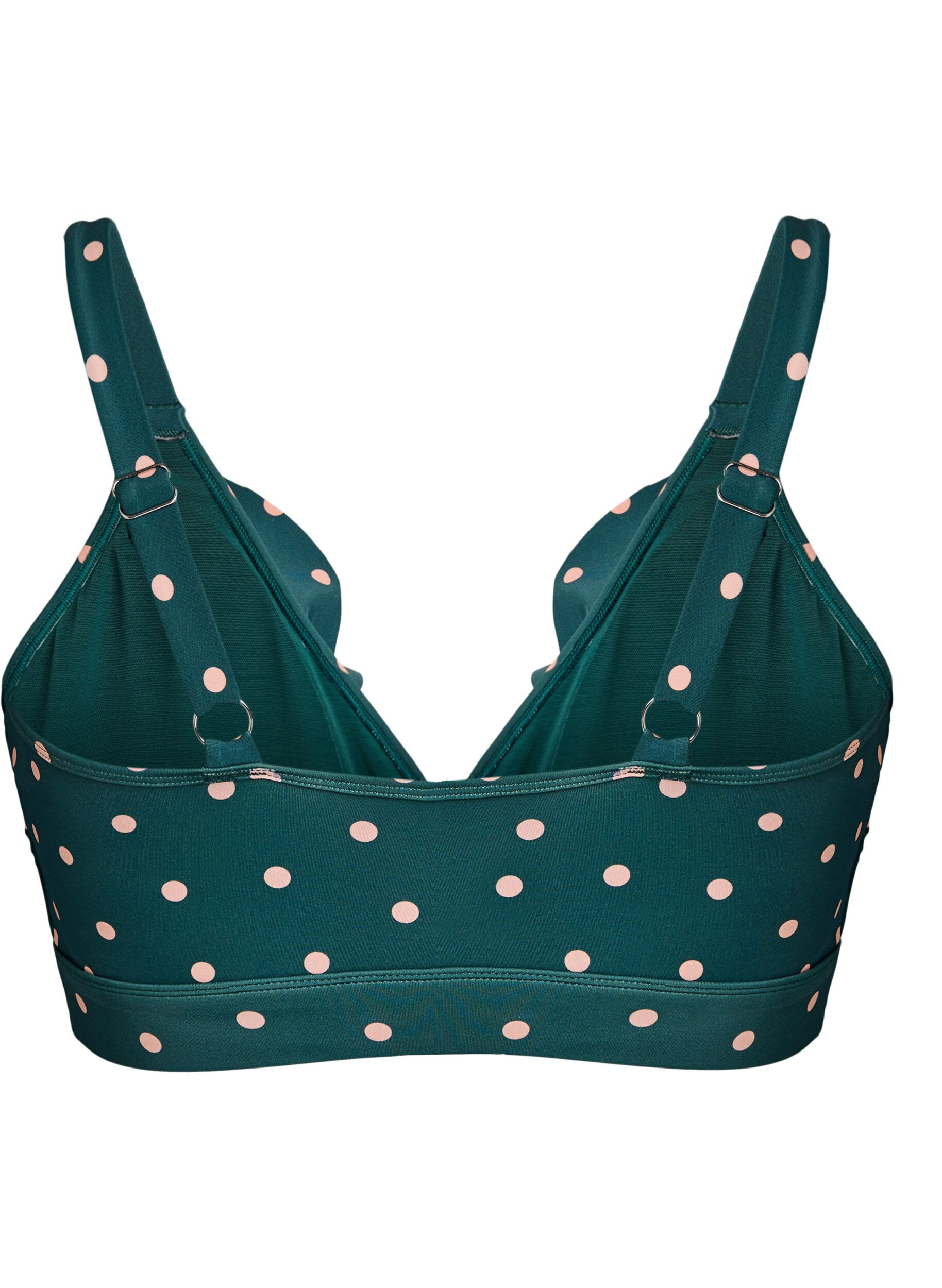 ZizziPilkullinen bikinitoppi r&ouml;yhel&ouml;yksityiskohdilla, Vihre&auml;, Packshot image number 1