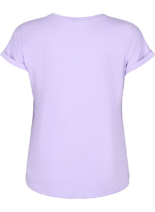 Lyhythihainen puuvillasekoitteinen T-paita, Lavender, Packshot image number 1