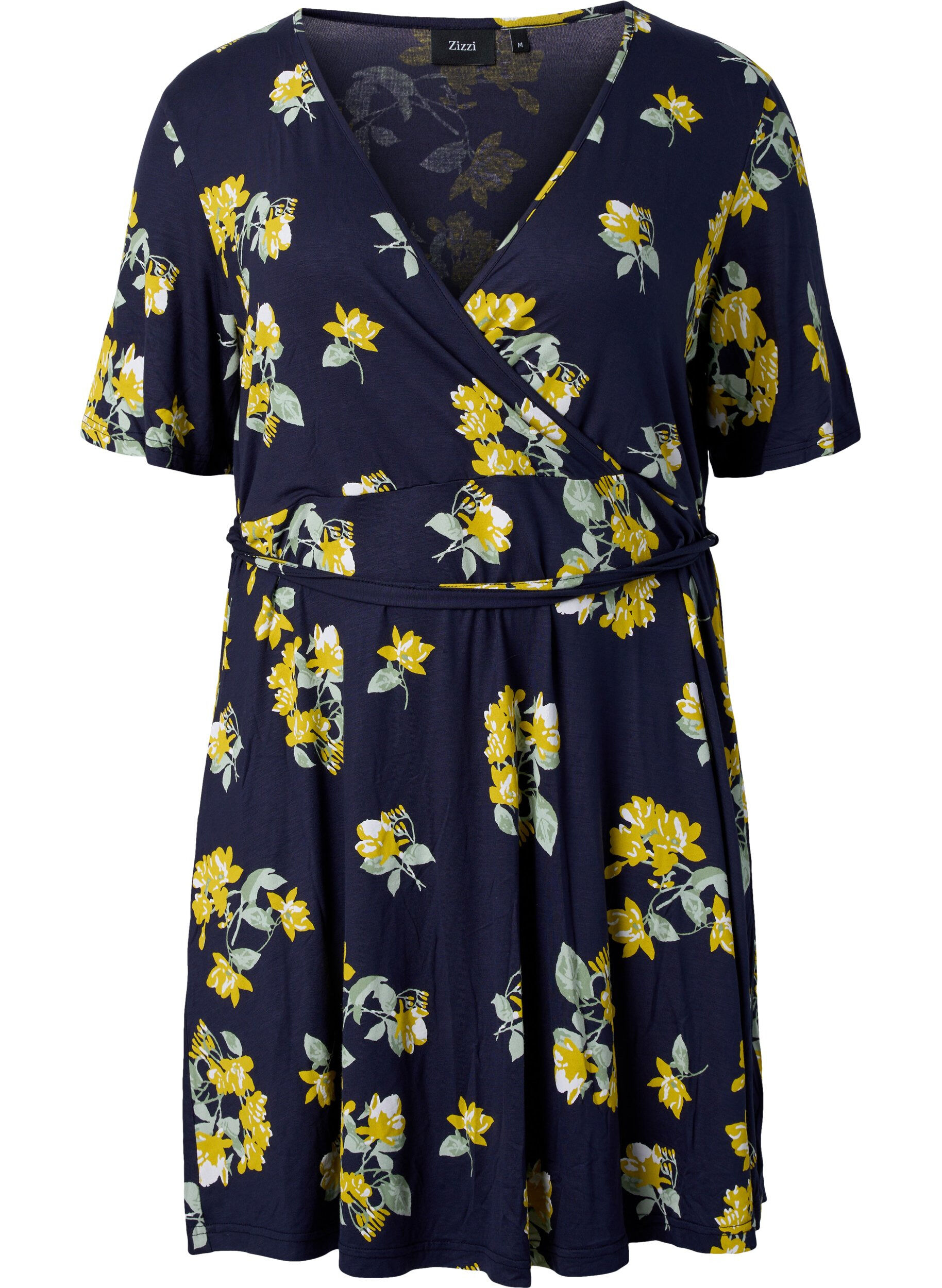 ZizziLyhythihainen kietaisumekko viskoosia, Night Sky AOP Flower, Packshot image number 0