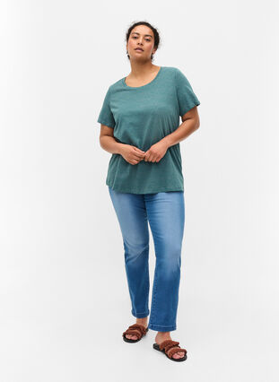 Puuvillainen t-paita printillä, Balsam Green DOT, Model image number 2