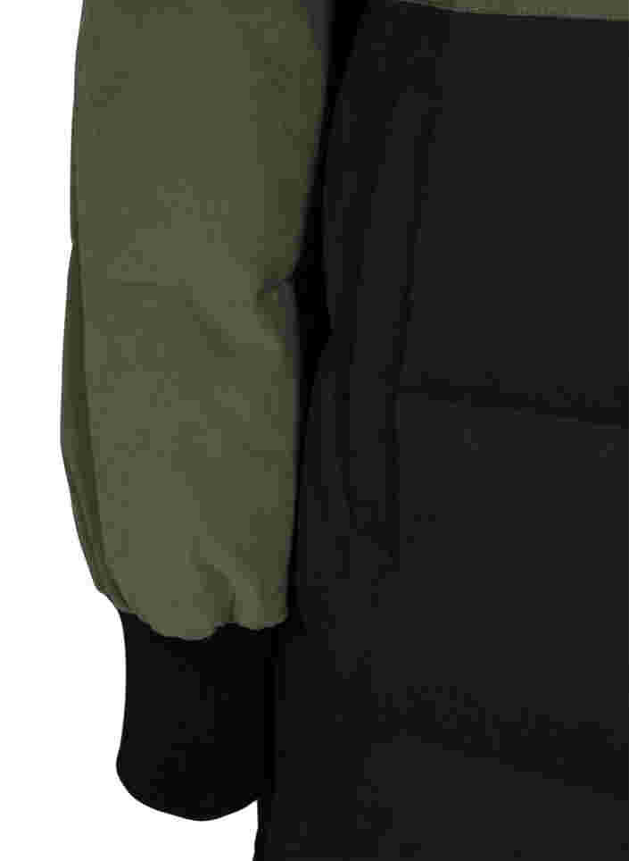 Pitkä talvitakki värikaistaleella, Grape Leaf W/Blk, Packshot image number 3
