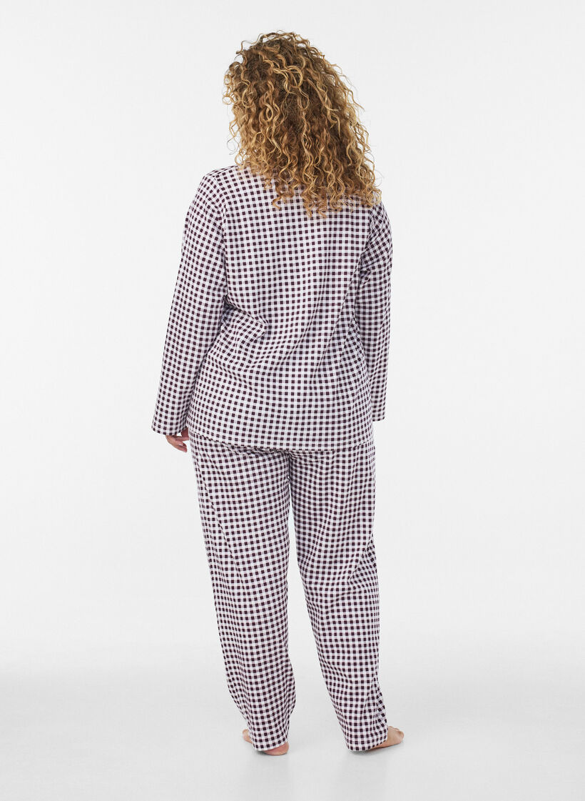 Puuvillainen pyjamapaita rintataskulla, Punainen, Model image number 2