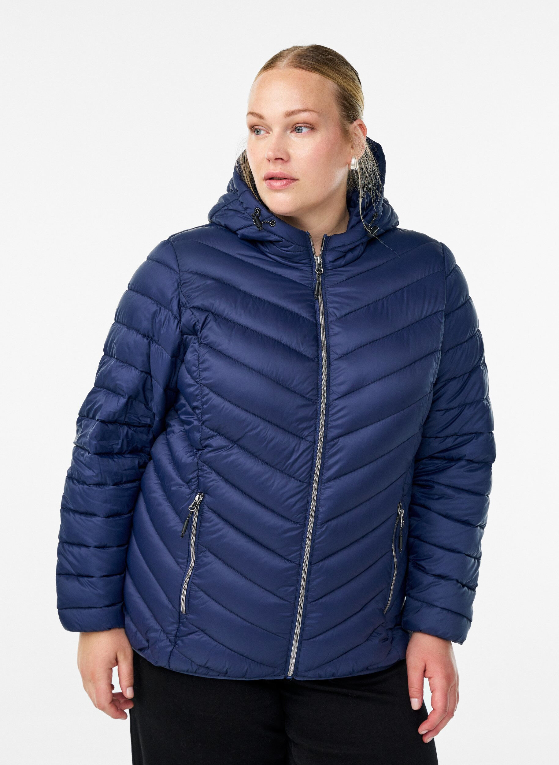 Kevyttakki hupulla, Sininen, Model