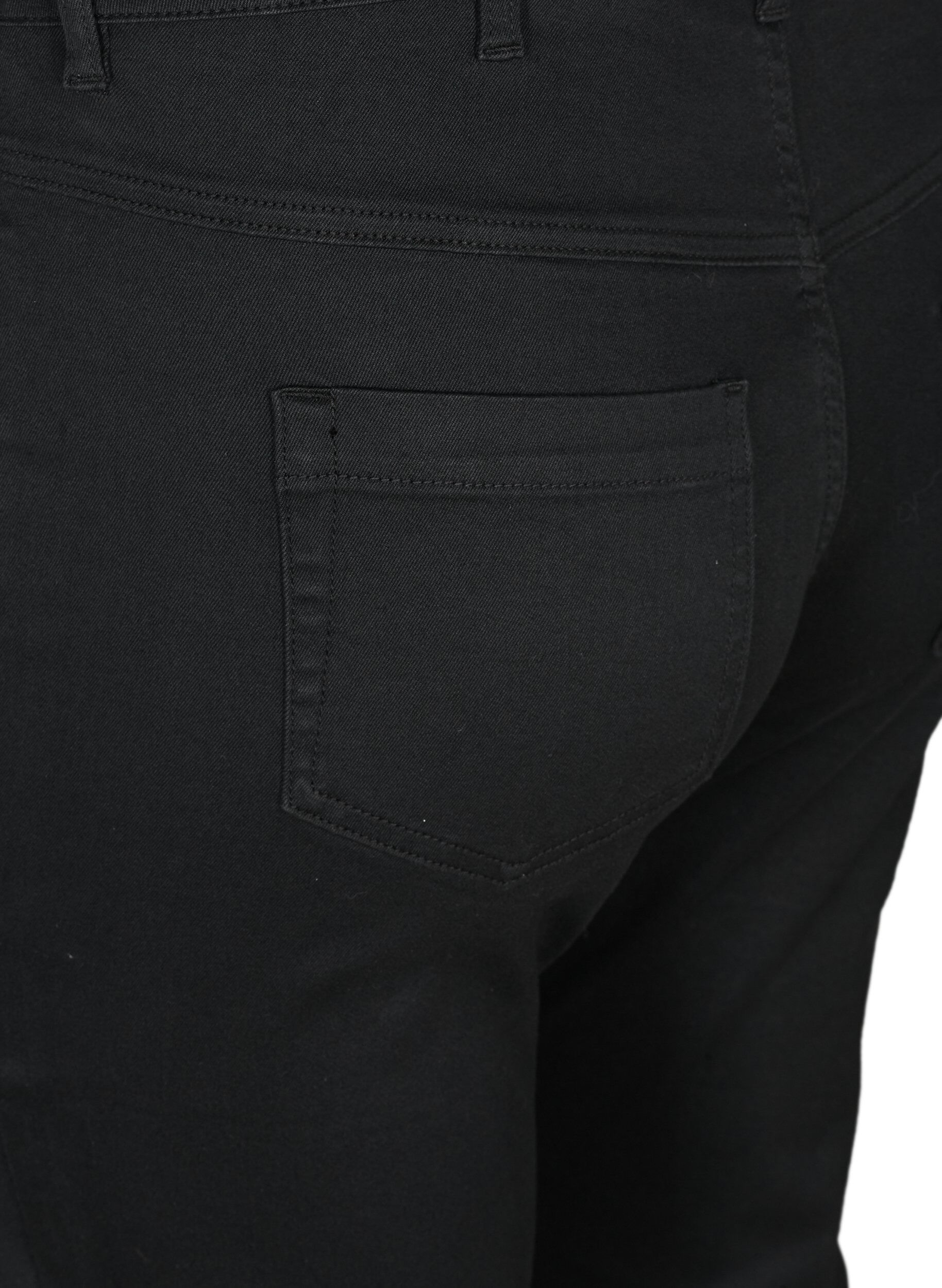 ZizziKorkeavy&ouml;t&auml;r&ouml;iset Amy-farkkucaprit super slim fit, Musta, Packshot image number 3