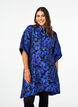 Lyhyt jacquard-mekko 3/4-hihoilla, Black Blue, Model image number 0