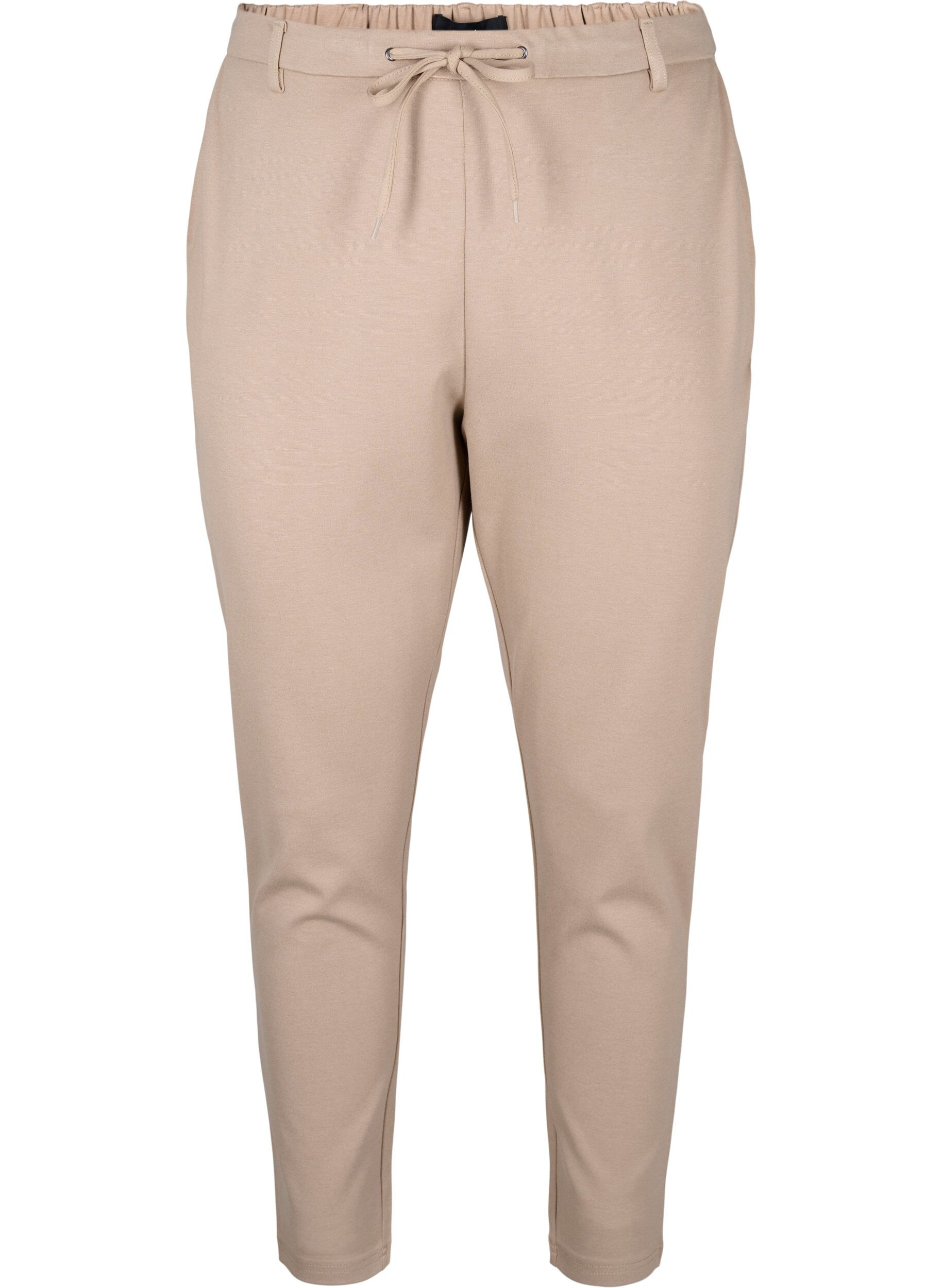 Zizzi Cropped Maddison-housut, Beige, Packshot image number 0