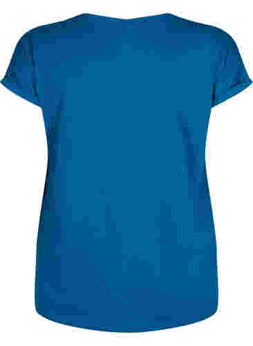 Lyhythihainen t-paita puuvillasekoitteesta, Petrol Blue, Packshot image number 1