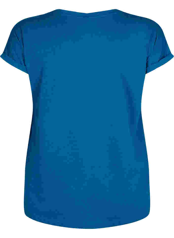 Lyhythihainen t-paita puuvillasekoitteesta, Petrol Blue, Packshot image number 1
