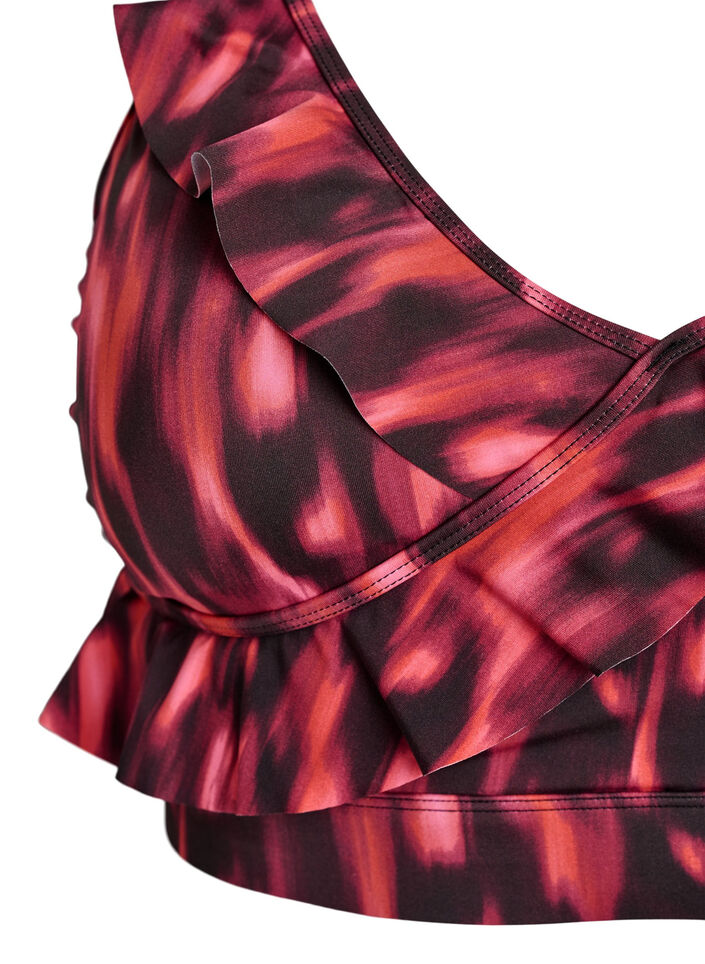 Bikiniyl&auml;osa printill&auml; ja r&ouml;yhel&ouml;yksityiskohdilla, Vaaleanpunainen, Packshot image number 2