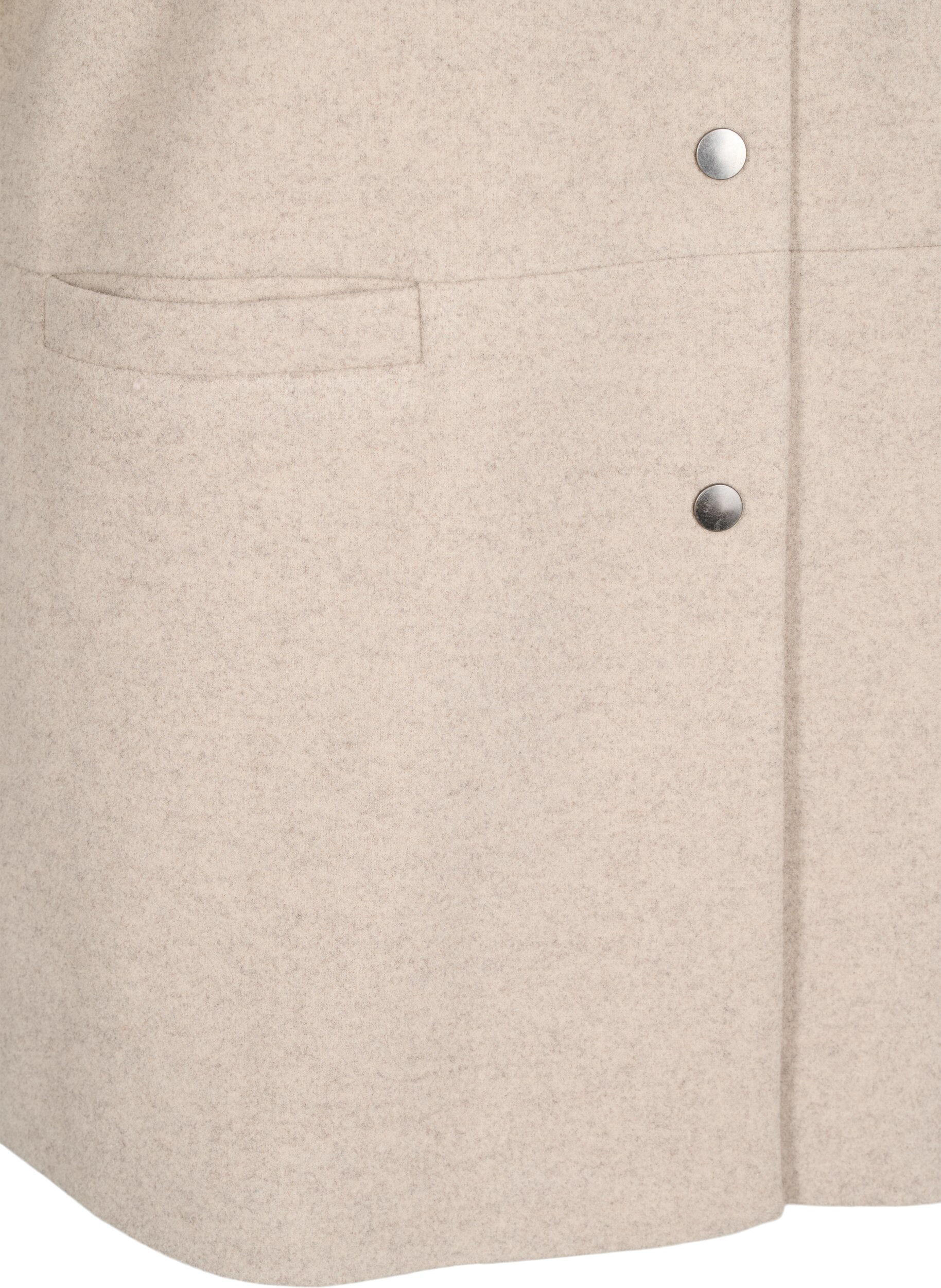 Zizzi Villakangastyylinen viittatakki, jossa on lyhyet hihat, Simply Taupe Mel., Packshot image number 3