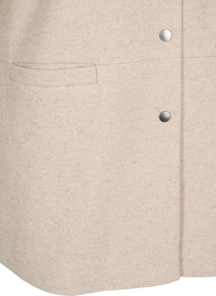 Villakangastyylinen viittatakki, jossa on lyhyet hihat, Simply Taupe Mel., Packshot image number 3