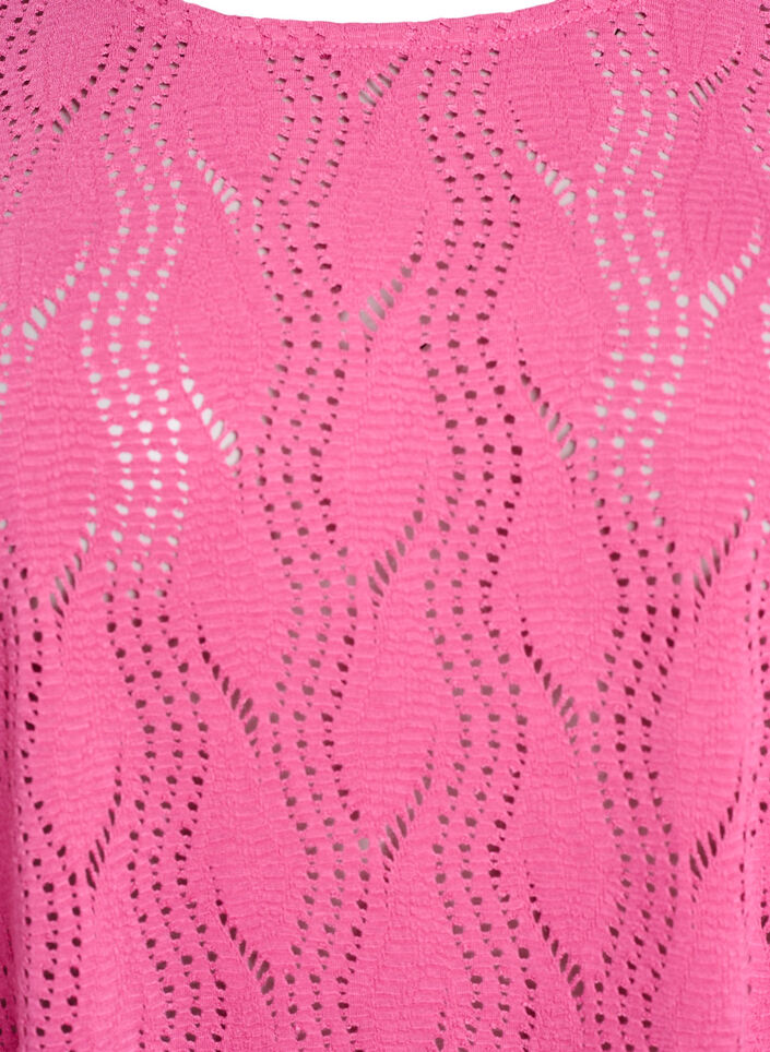 FLASH - Lyhyt jersey-mekko silmäneuloksella, Ibis Rose, Packshot image number 2