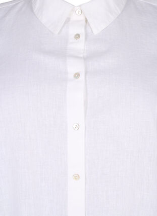 Pitkä paita pellavasta ja puuvillasta, Bright White, Packshot image number 2