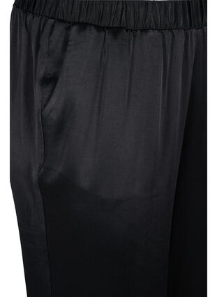 Väljät housut taskuilla ja joustoreunuksella, Black, Packshot image number 2