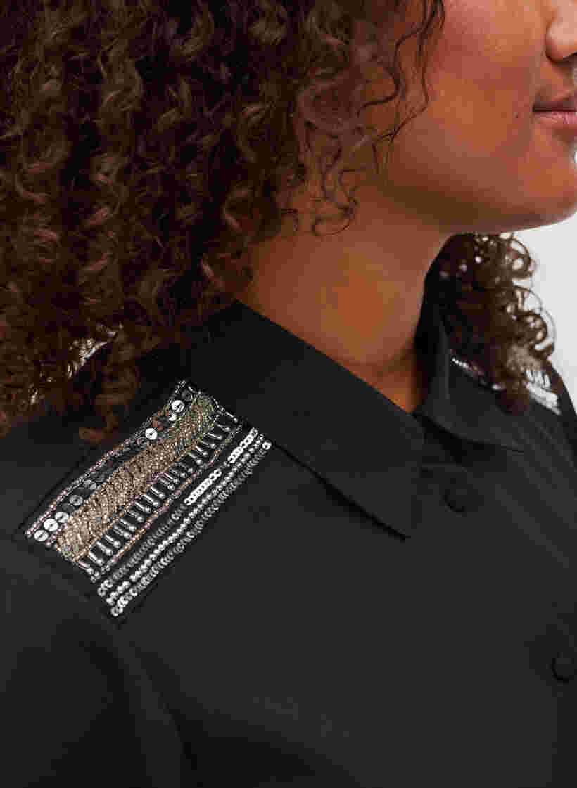 Pitkä paita helmiyksityiskohdilla, Black, Model image number 2