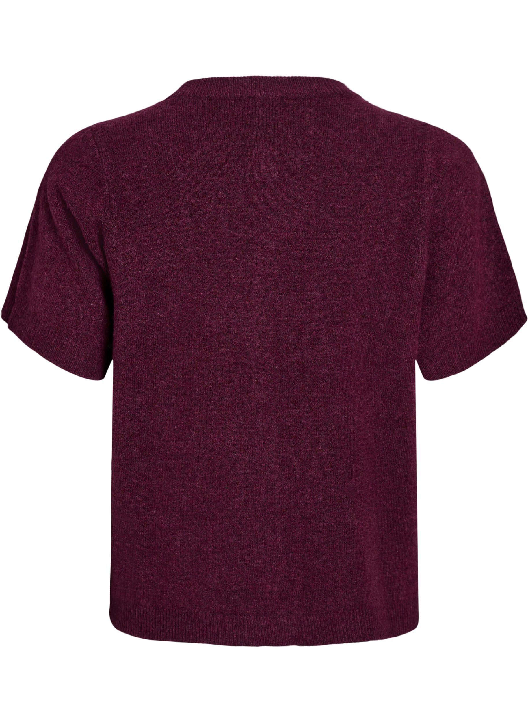 ZizziLyhythihainen neuletakki, Tumma Bordeaux, Packshot image number 1