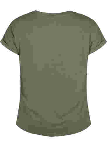 Lyhythihainen t-paita puuvillasekoitteesta, Dusty Olive, Packshot image number 1