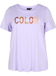 T-paita puuvillasta kuosilla , Lavender COLOR