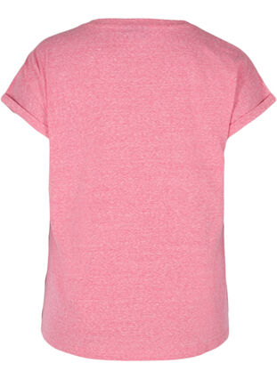 Meleerattu puuvillainen t-paita, Fuchsia Purple Mel. , Packshot image number 1