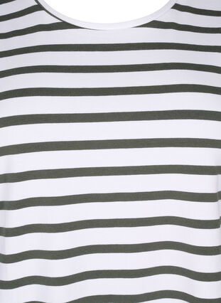 Raidallinen t-paita luomupuuvillaa, Thyme Stripe, Packshot image number 2