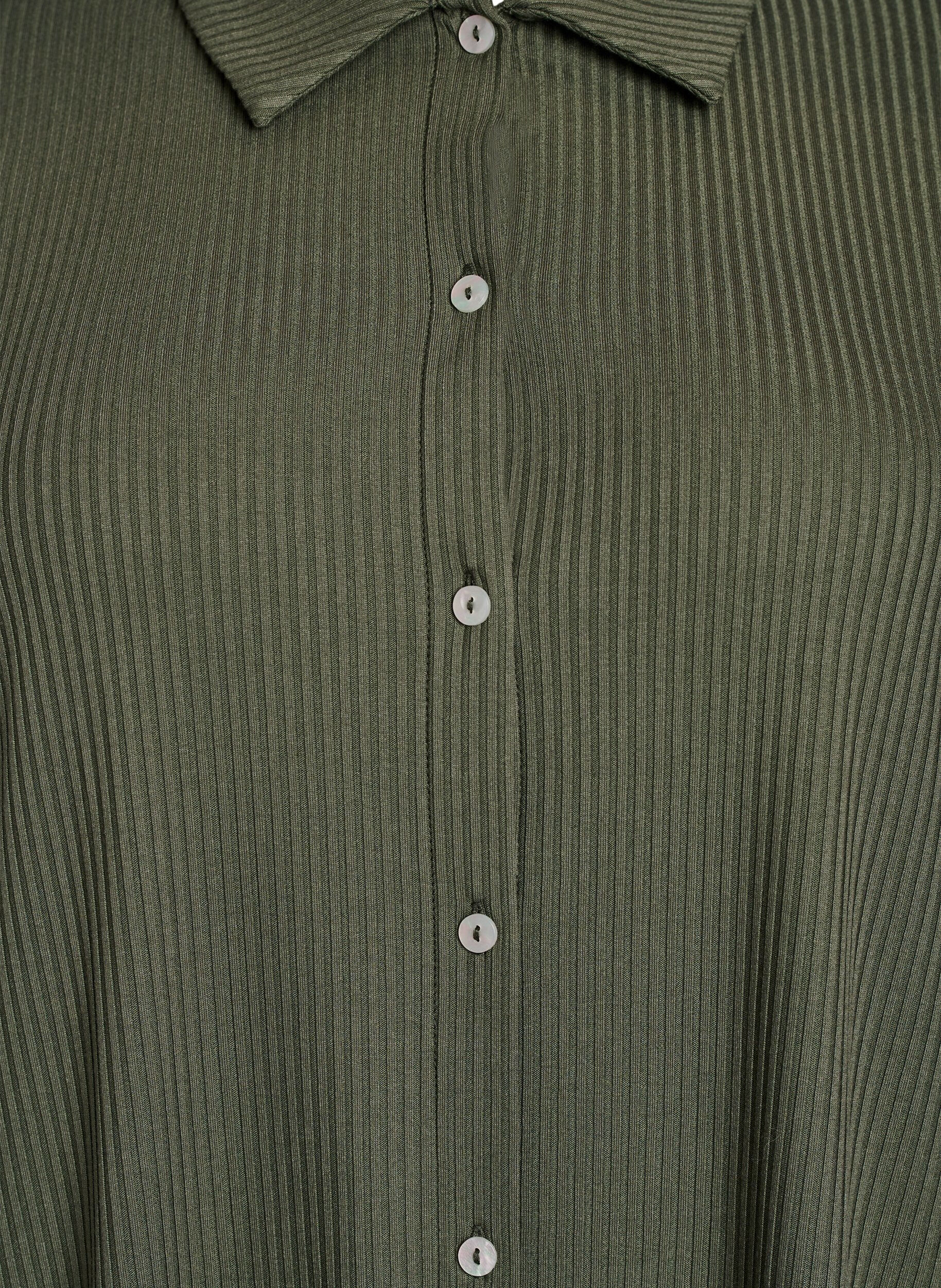 Zizzi Maximekko jersey-kankaasta kauluksella ja lyhyill&auml; hihoilla, Vihre&auml;, Packshot image number 2