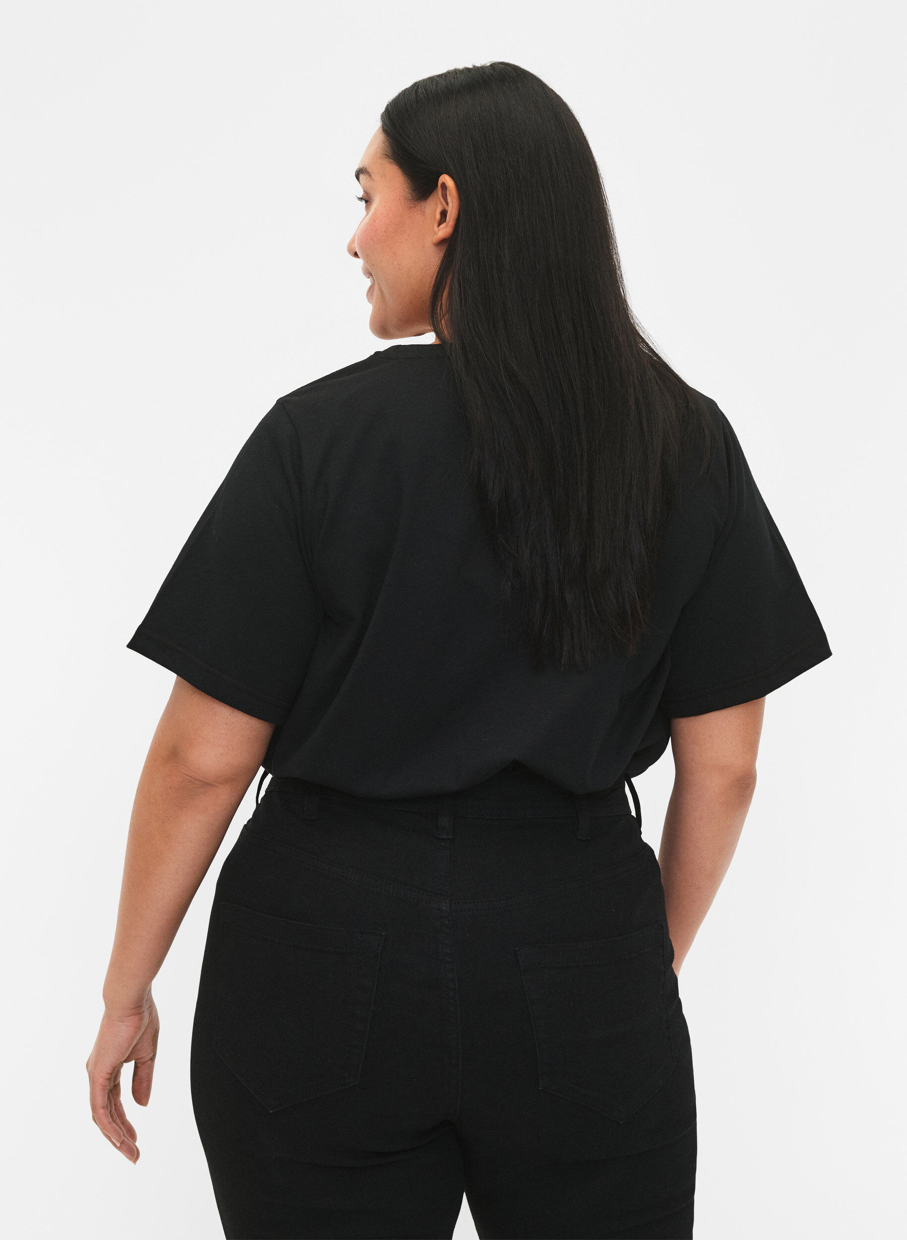 Zizzi FLASH - 2-pakkaus t-paita kuviolla, Black/Port Royale , Model image number 1