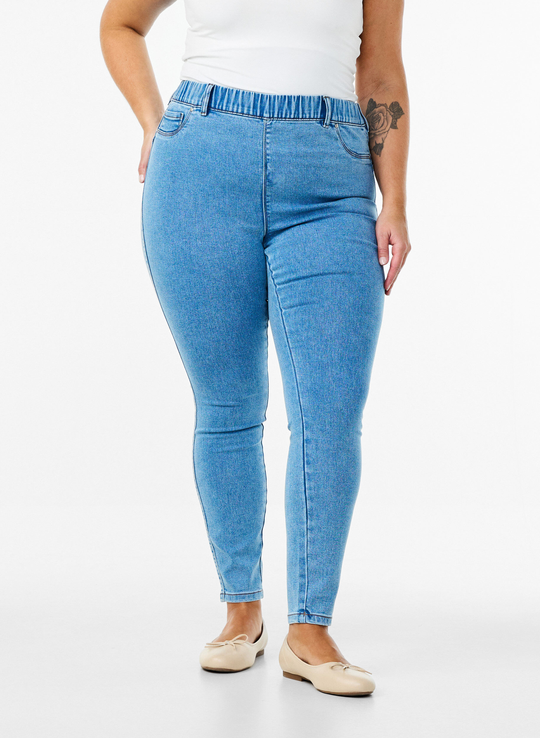 ZizziKorkeavy&ouml;t&auml;r&ouml;iset jeggingsit, Sininen, Model image number 2