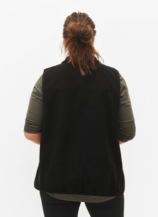 Vetoketjullinen fleece-takki taskuilla, Black, Model image number 1