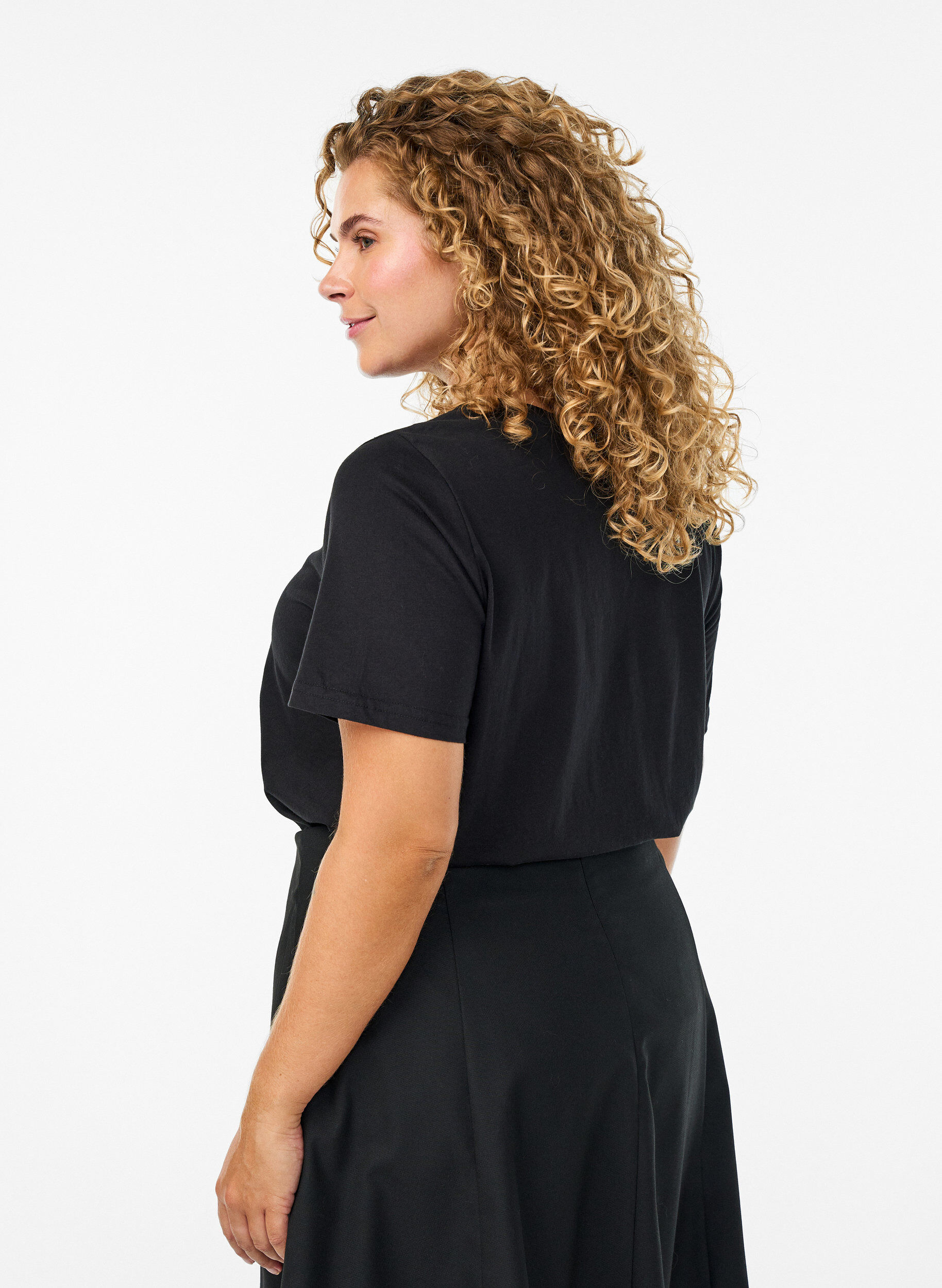 Zizzi FLASH - T-paita printill&auml;, Musta, Model image number 2