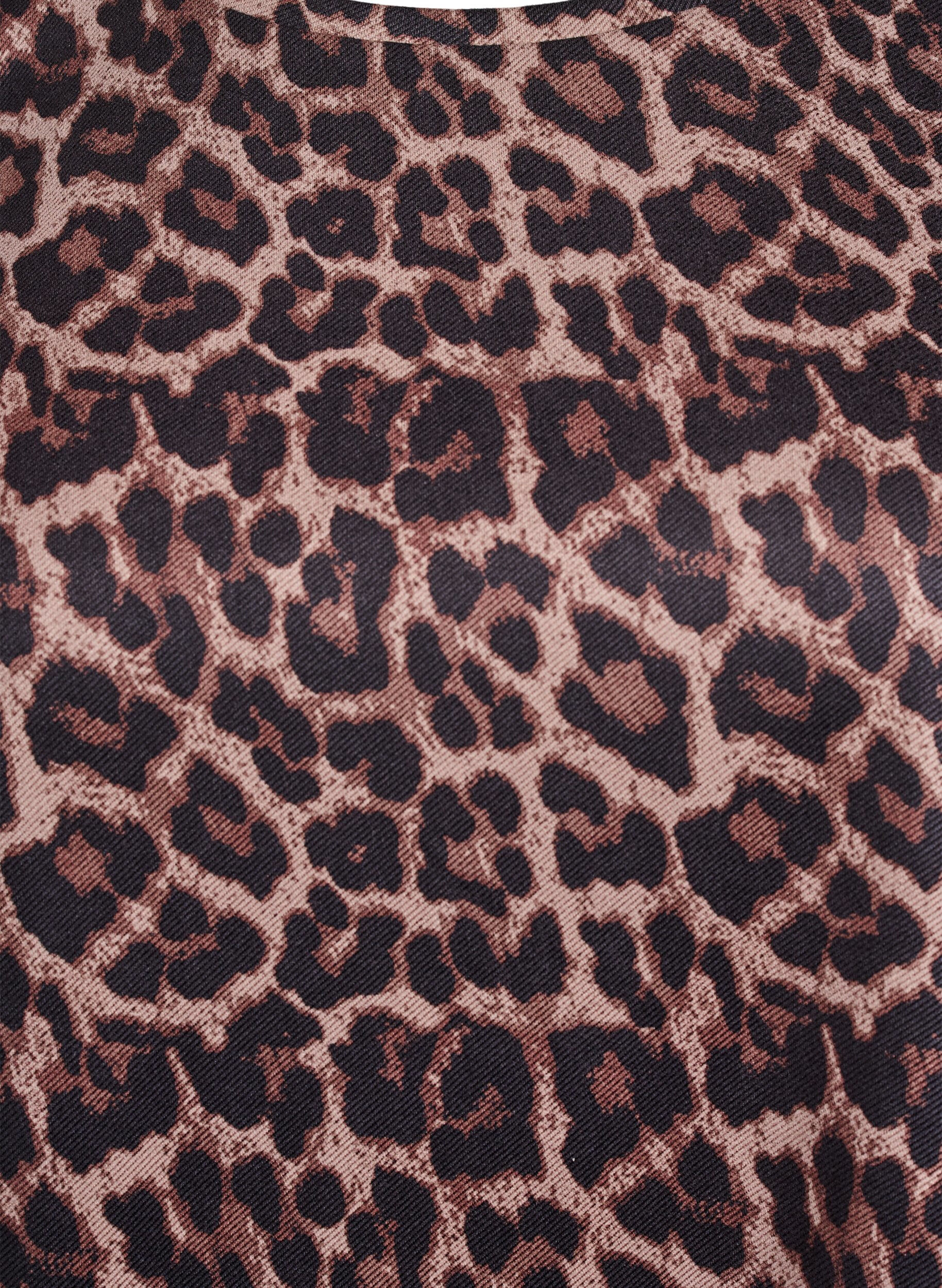 Zizzi Lyhyt A-linjainen mekko 7/8-hihoilla, Ruskea, Packshot image number 2