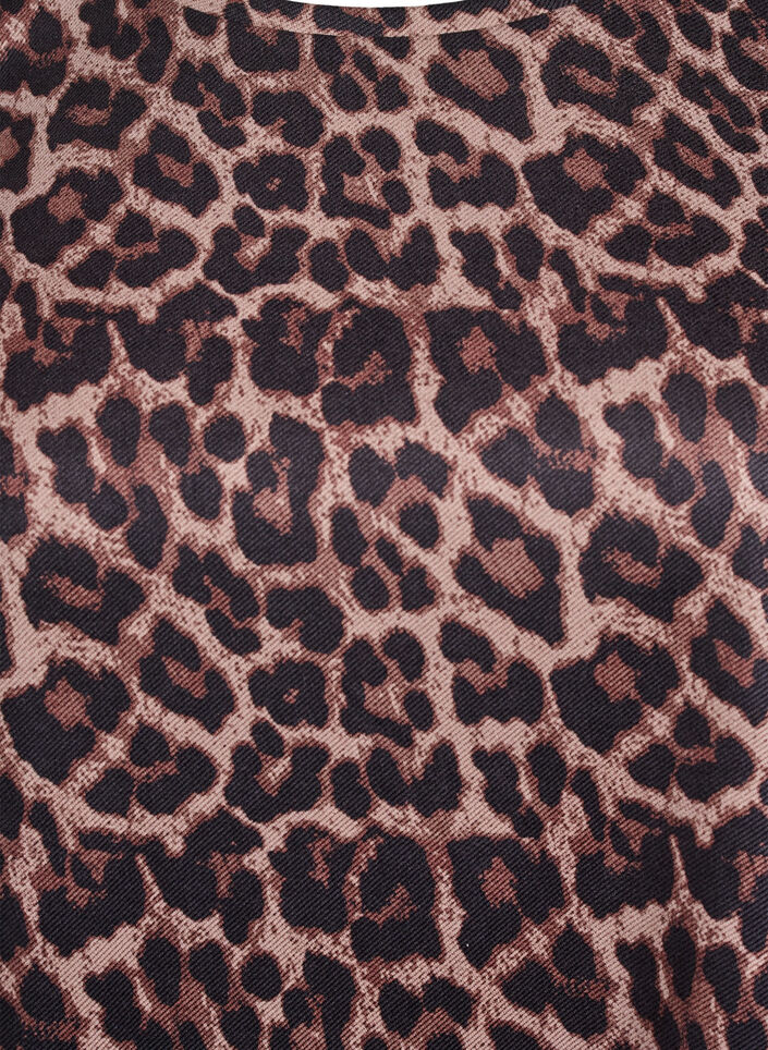 Lyhyt A-linjainen mekko 7/8-hihoilla, Ruskea, Packshot image number 2