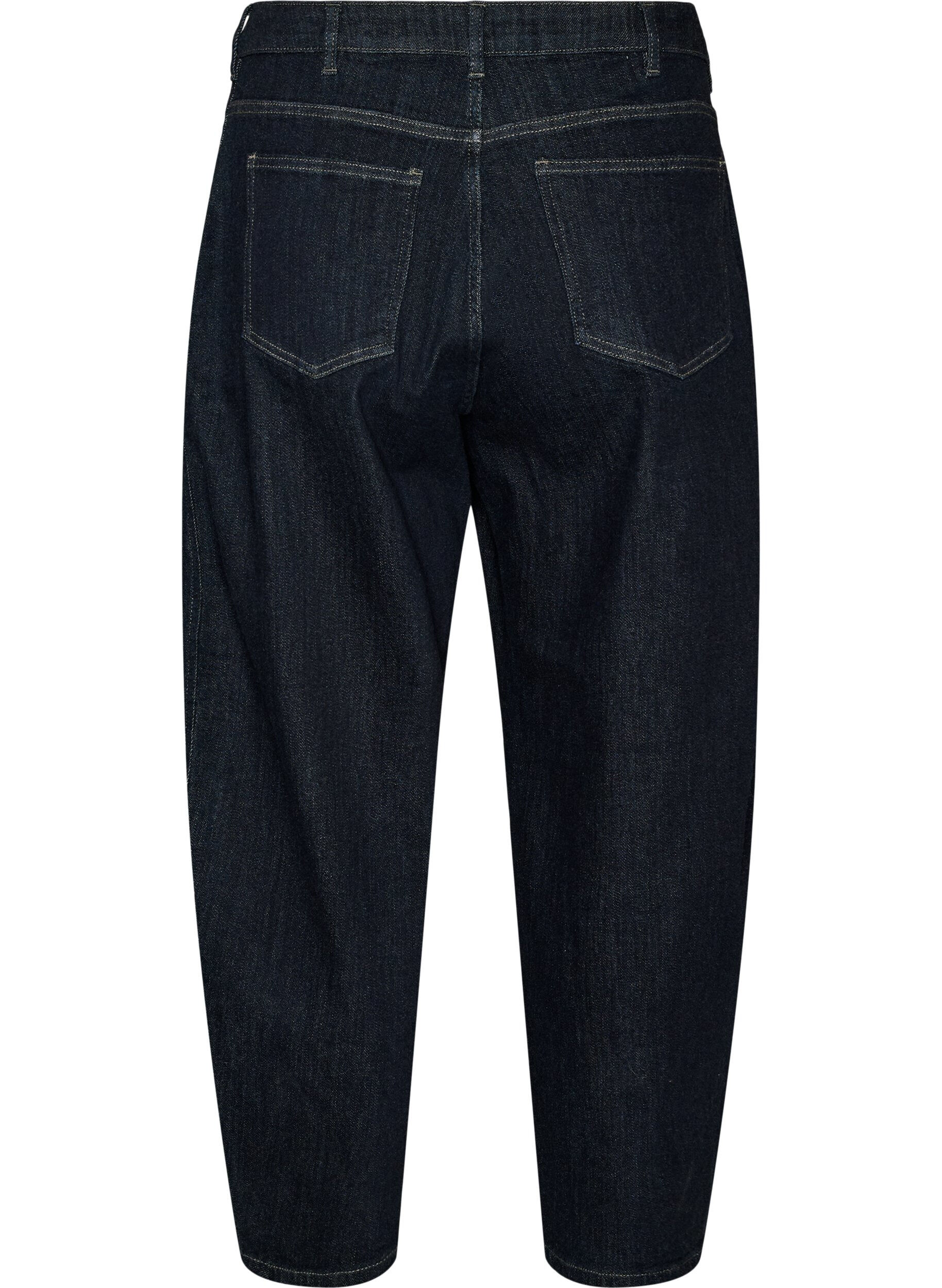 ZizziBarrel fit -farkut korkealla vy&ouml;t&auml;r&ouml;ll&auml;, Sininen, Packshot image number 1