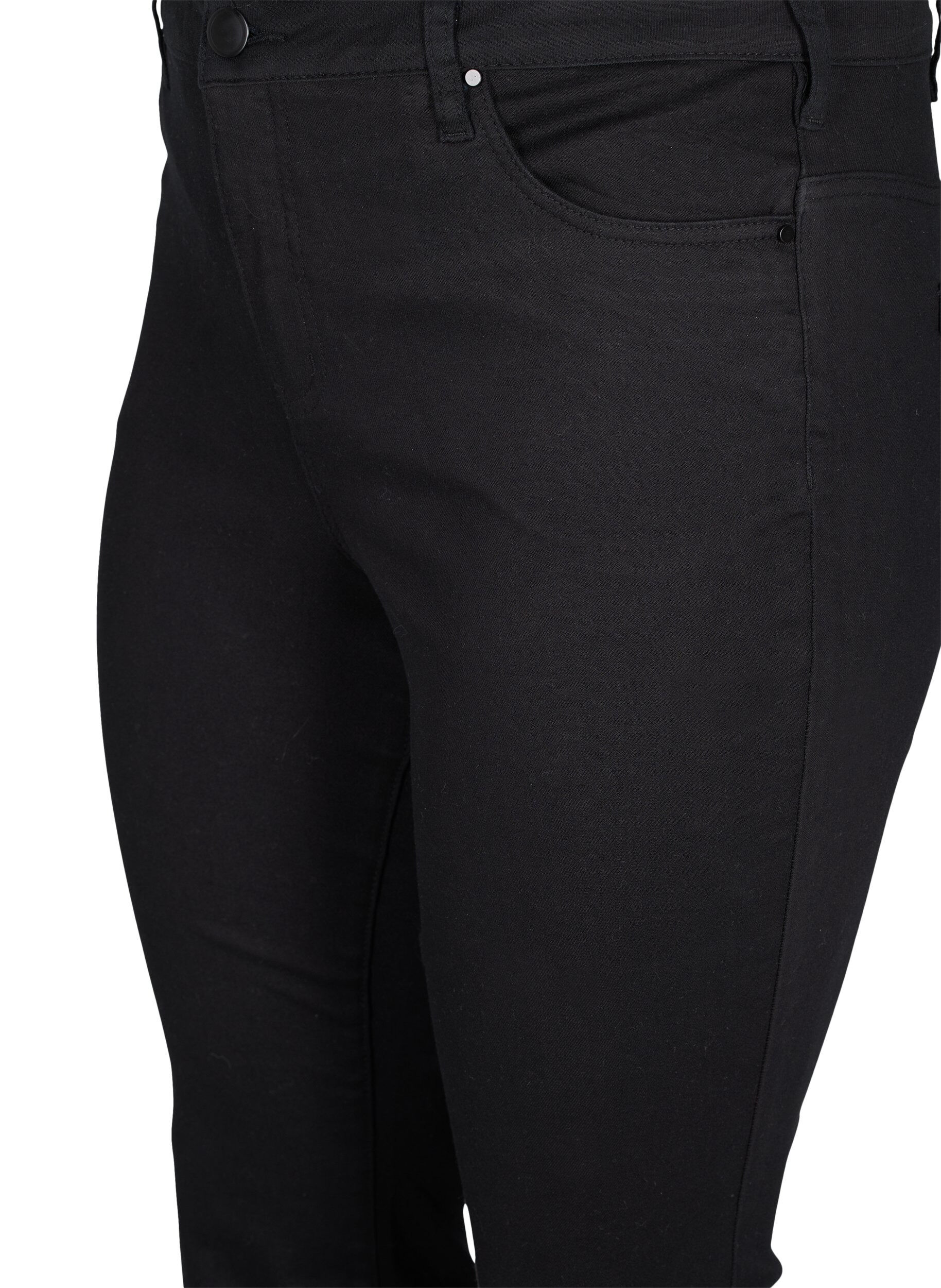 Zizzi Ellen bootcut-farkut korkealla vy&ouml;t&auml;r&ouml;ll&auml;, Black, Packshot image number 2