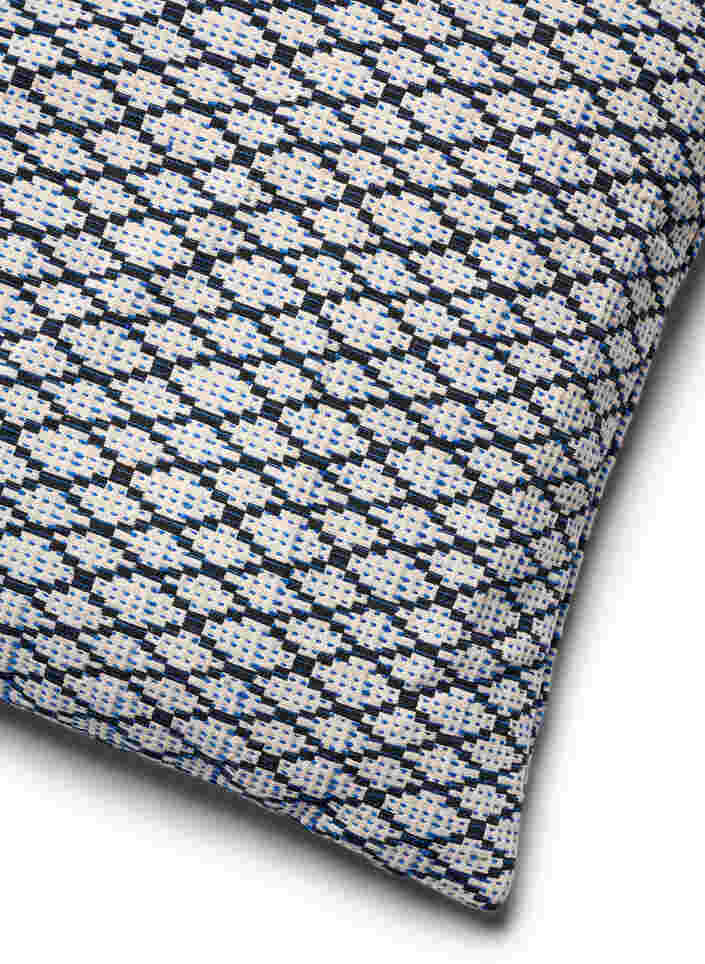 Tyynynpäällinen jaquard-kuosilla, Black/Blue/White, Packshot image number 2