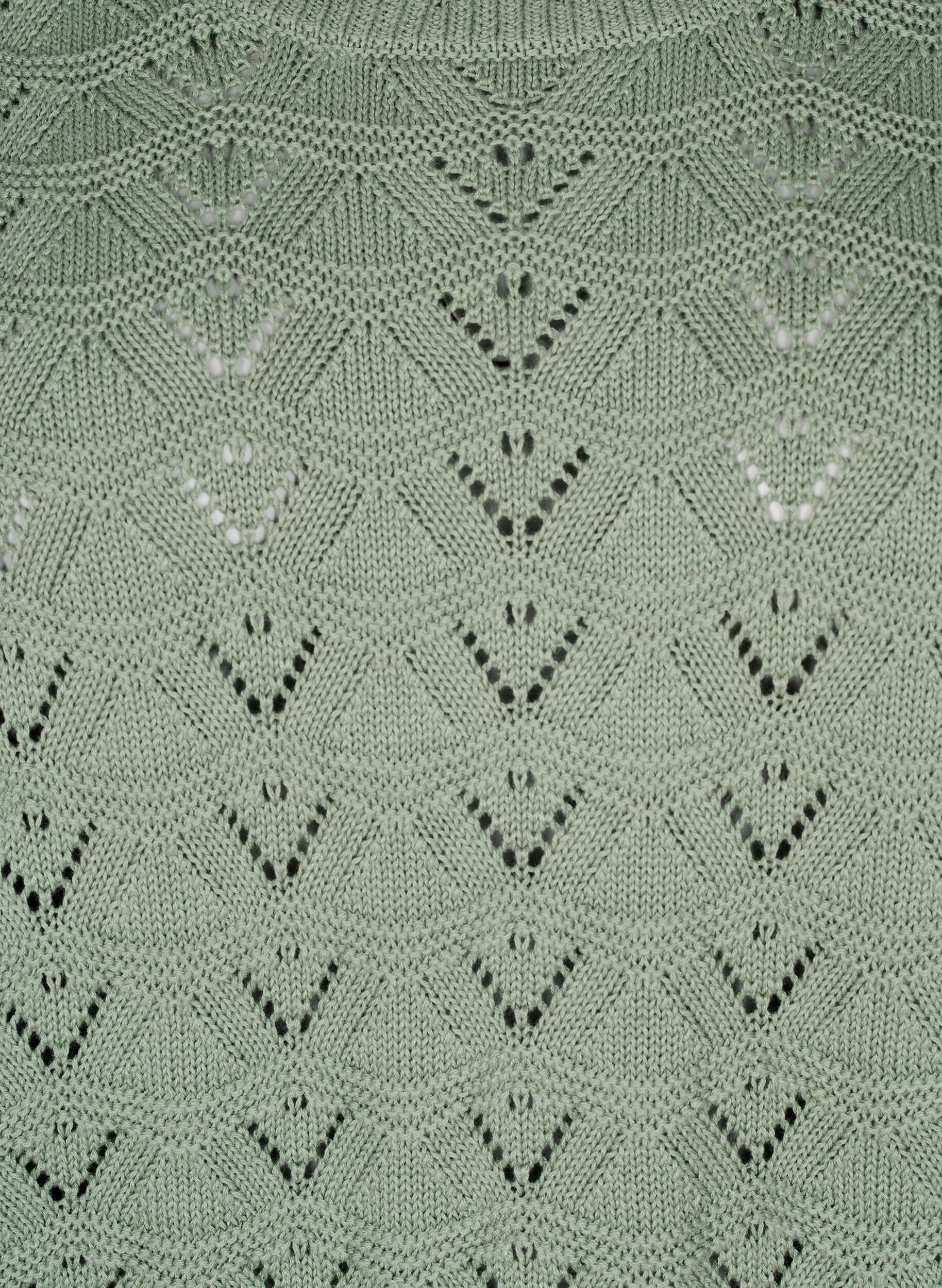 Zizzi Pitk&auml;hihainen neulepusero avokuvioinnilla, Green Bay, Packshot image number 2