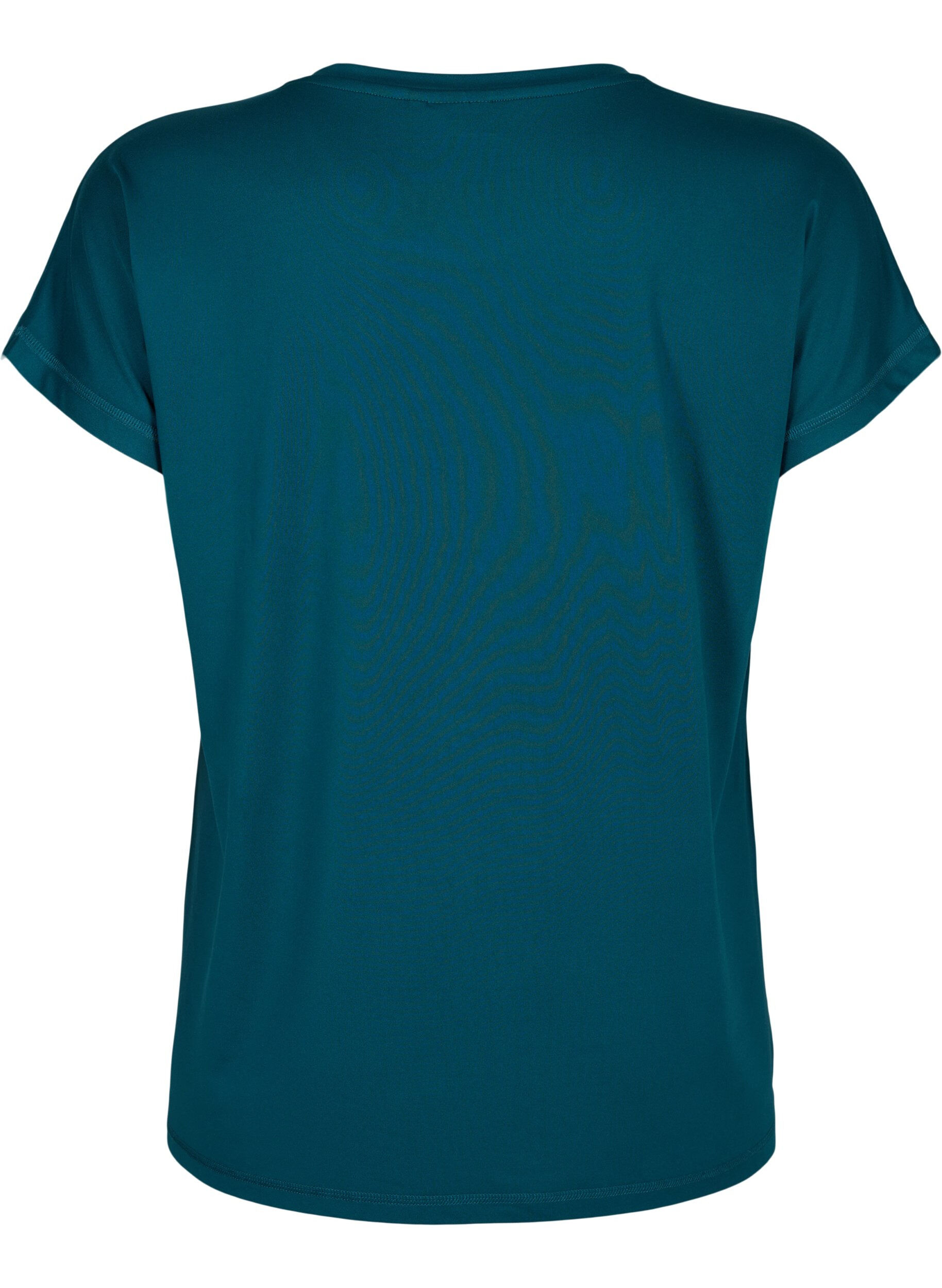 Zizzi Lyhythihainen t-paita treeniin kuosilla, Deep Teal/Pacific, Packshot image number 1