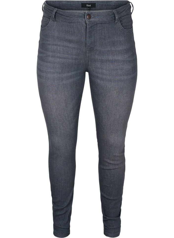 Korkeavyötäröiset Amy-farkut push up -efektillä, Grey Denim, Packshot image number 0